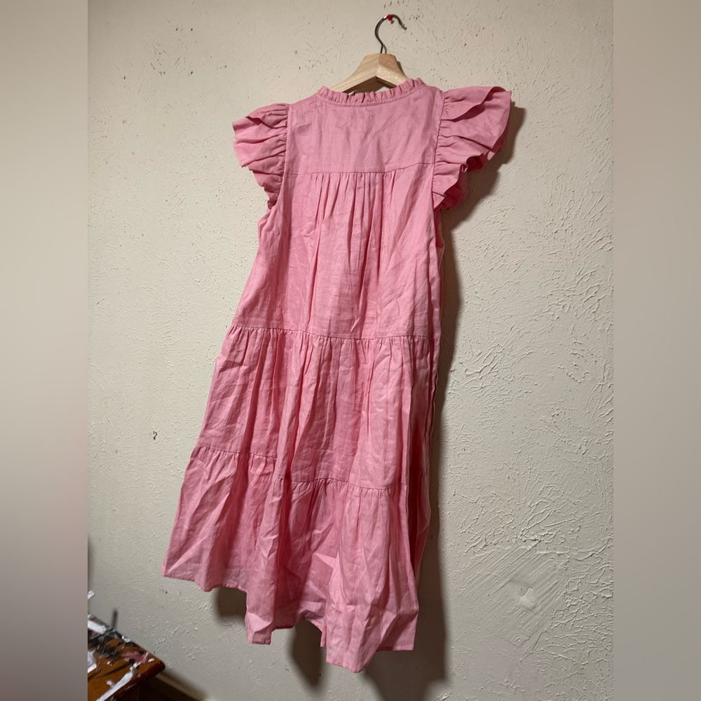 Sea New York Flutter Sleeve Button Front Dress in Pink - Picture 2 of 4